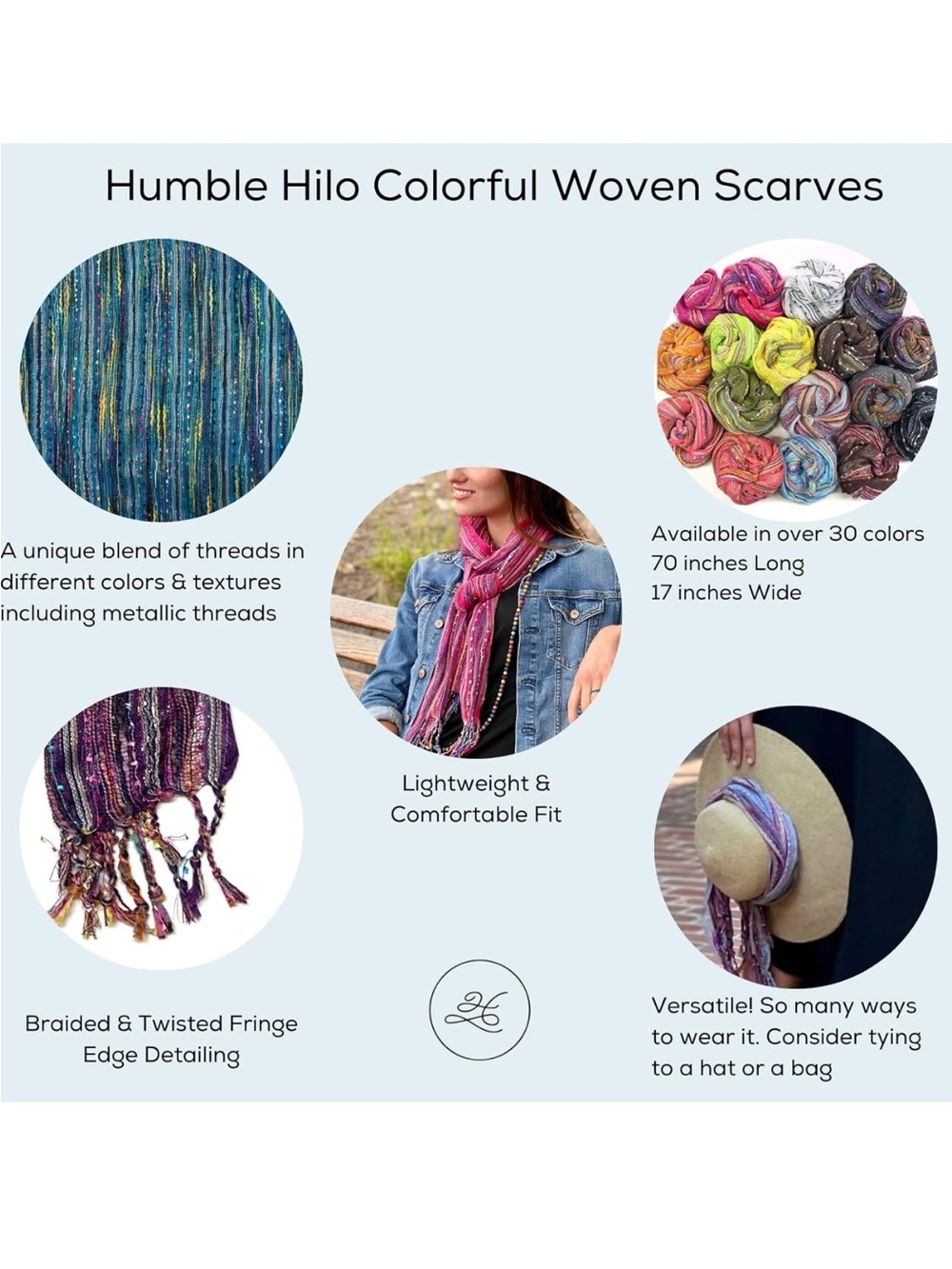 Like new Humble Hilo Bohemian Green & Lavender Striped Fringe Shawl/scarf/wrap - Picture 7 of 8